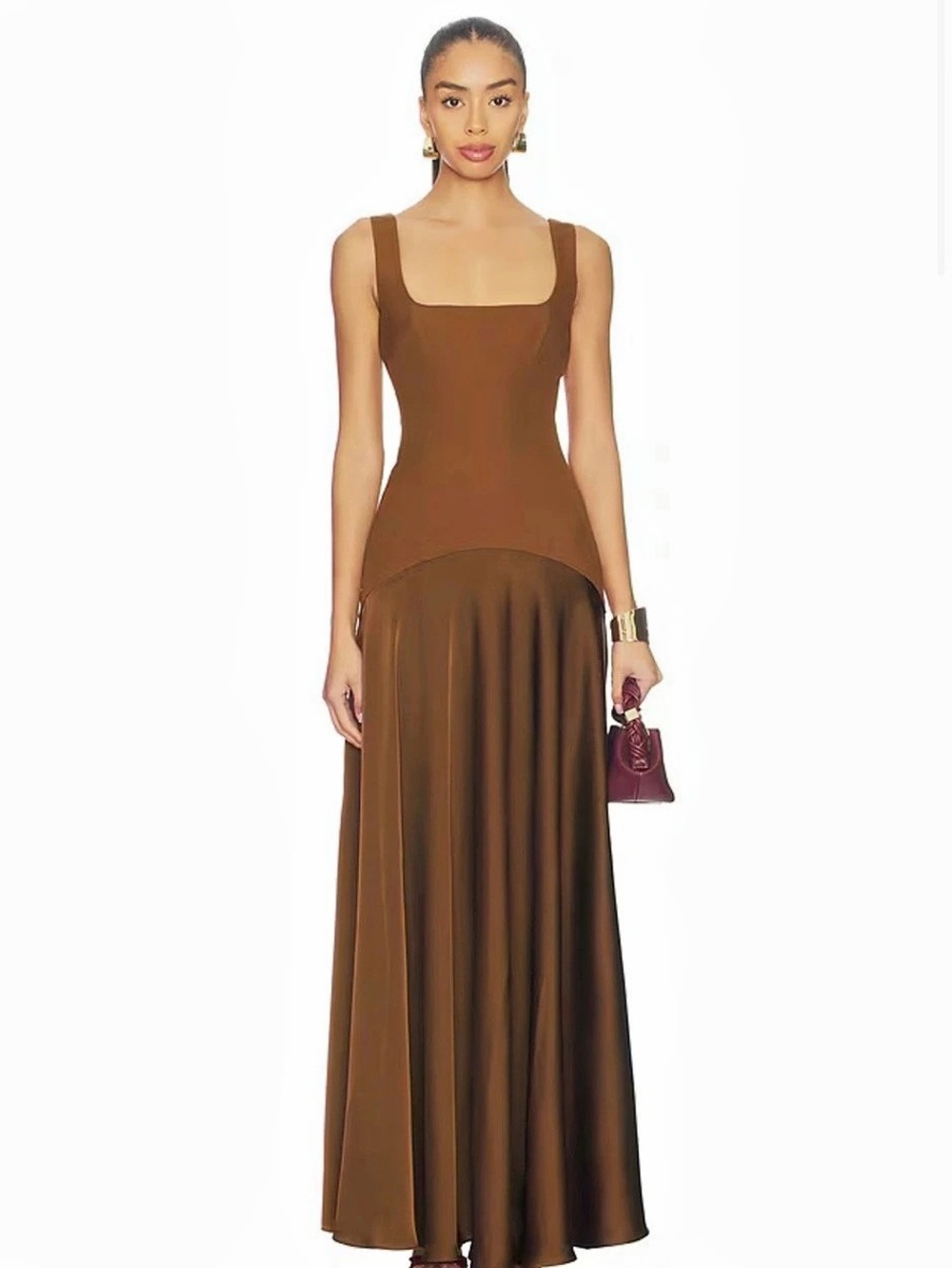 L'Academie Sidney Gown In Chocolate Brown